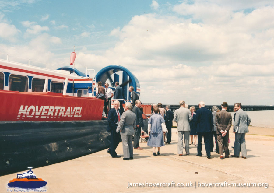 AP1-88 hovercraft with Hovertravel -  (credit: The <a href='http://www.hovercraft-museum.org/' target='_blank'>Hovercraft Museum Trust</a>).